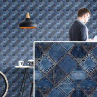 Blue Denim Patches Look Illusion