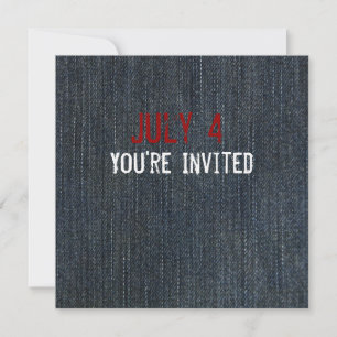 Blue Denim Patriotic Invitation