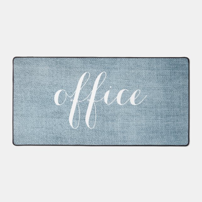 Blue Denim Photo Customisable Desk Mat (Front)