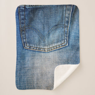 Blue denim sherpa blanket