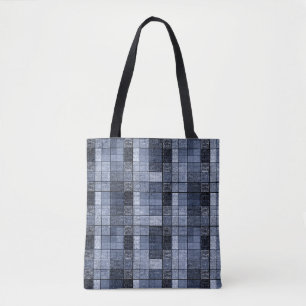 Blue, denim, tartan, plaid . tote bag