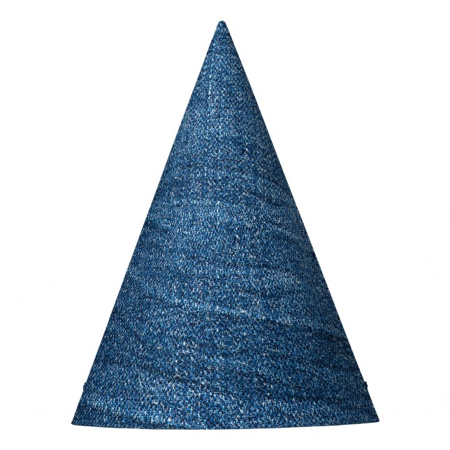 Blue Denim Texture: Classic Jeans. Party Hat (Front)
