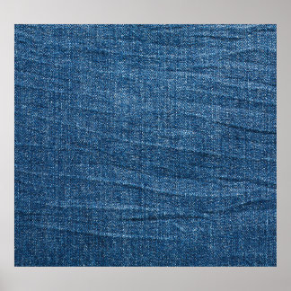 Blue Denim Texture: Classic Jeans. Poster