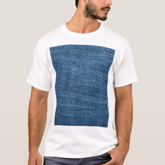 Blue Denim Texture: Classic Jeans. T-Shirt