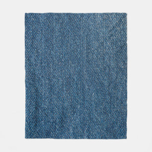 Blue Denim Texture Close-Up Shot Fleece Blanket