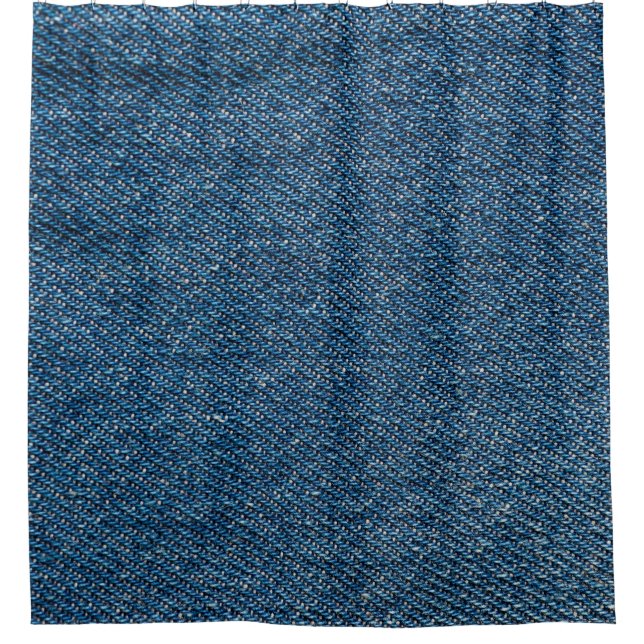 Blue Denim Texture Close-Up Shot Shower Curtain (Front)