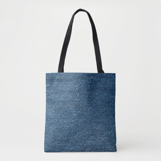 Blue Denim Texture Close-Up Shot Tote Bag (Front)