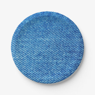 Blue Denim Texture Paper Plate