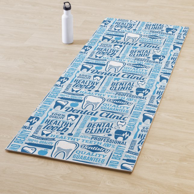 Blue Dental Clinic Pattern Yoga Mat (In Situ)