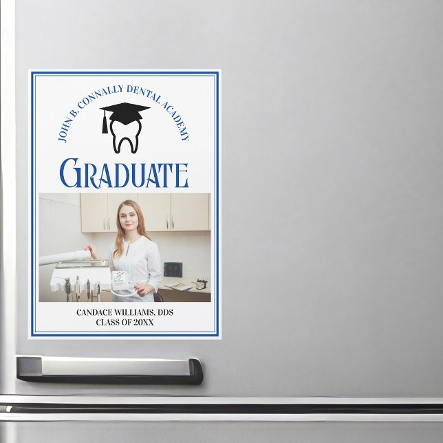 Blue Dental School Photo Custom Graduation Magnet (Creator Uploaded)