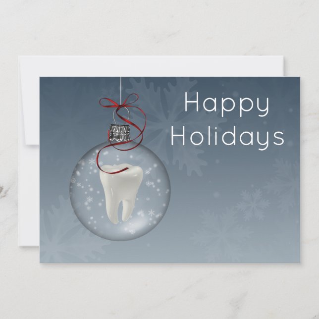 Blue Dentist Holiday Cards (Front)