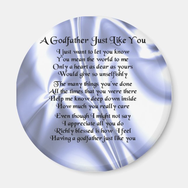 Blue Design  Godfather Poem Magnet (Front)