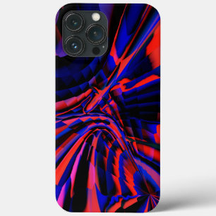 Blue design of squares aligned on crooked object iPhone 13 pro max case