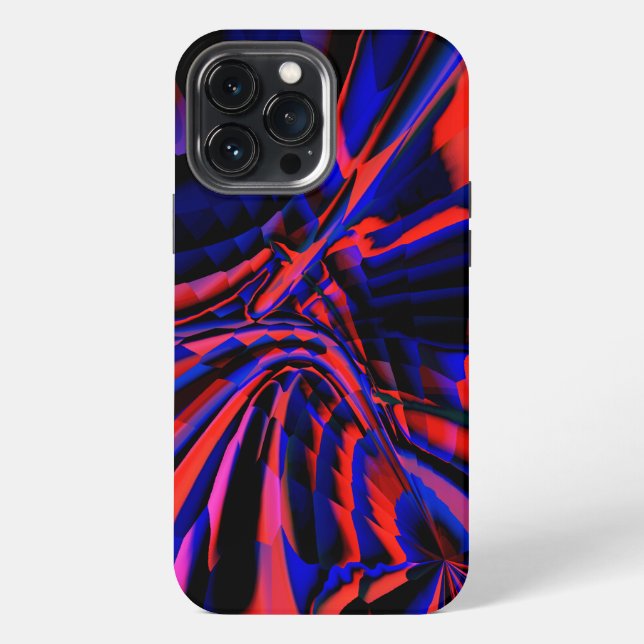 Blue design of squares aligned on crooked object   iPhone case (Back)