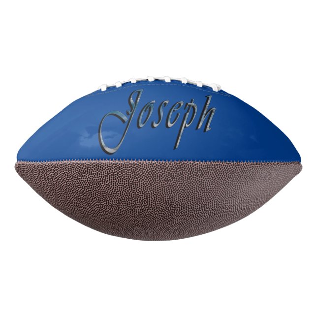 Blue Designed Joseph Name, Football (Rotated 270)