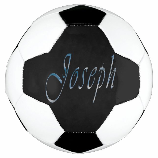 Blue Designed Joseph Name, Soccerball (Front)