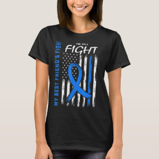 Blue Diabetes Awareness Best Friend American Flag  T-Shirt