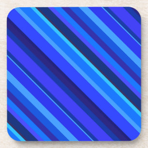 Blue diagonal stripes coaster