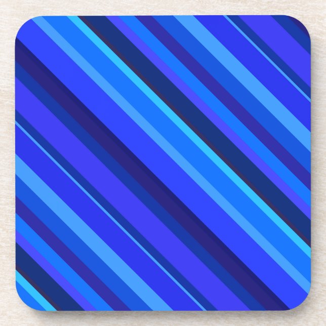 Blue diagonal stripes coaster (Front)