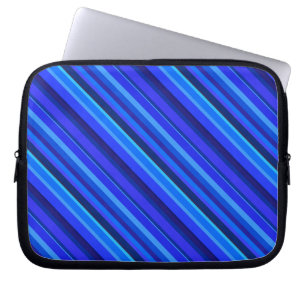 Blue diagonal stripes laptop sleeve