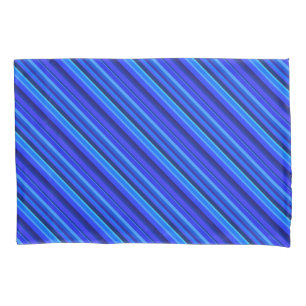 Blue diagonal stripes pillowcase