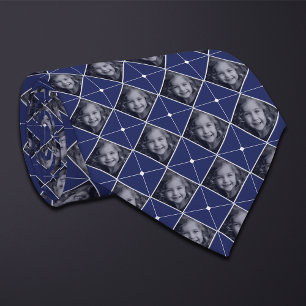 Blue Diamond 1-Photo Pattern Neck Tie
