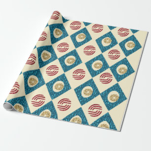 Blue Diamond Abstract Gift Wrapping Paper