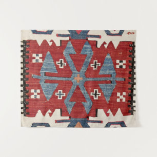 Blue Diamond Arrow Konya II 19th Century Authentic Tapestry