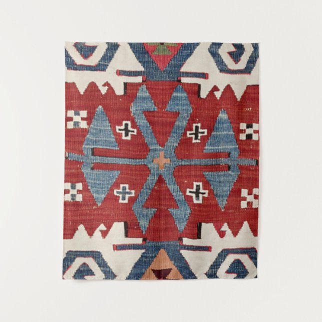 Blue Diamond Arrow Konya II Red Cowboy  Tapestry (Front)