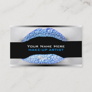 Blue Diamond Bling Make-Up Artist Business Cards