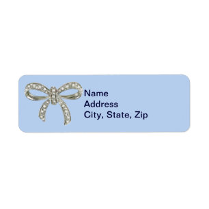 Blue Diamond Bow Wedding Address Labels
