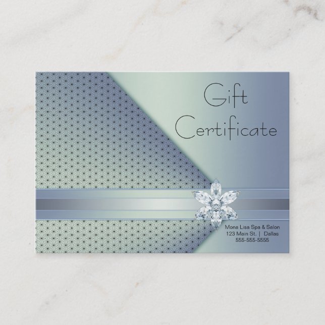 Blue Diamond Business Gift Certificate Cards (Front)