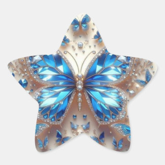 Blue Diamond Butterfly Sticker – Elegant Adornment