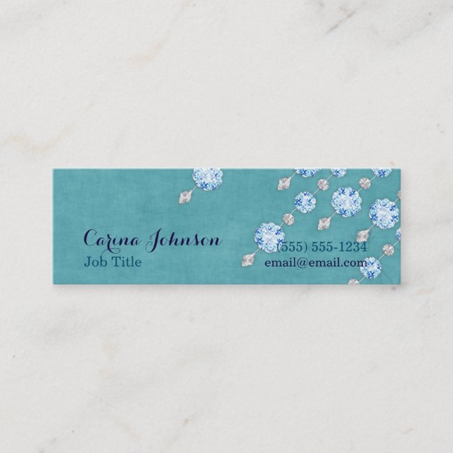 Blue Diamond Curtain Mini Business Card (Front)