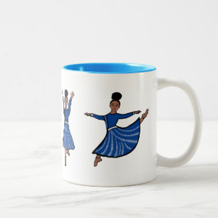 Blue Diamond Dancer #1 Two-Tone Coffee Mug