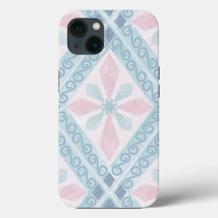 Blue Diamond Geometric Pattern iPhone 13 Case