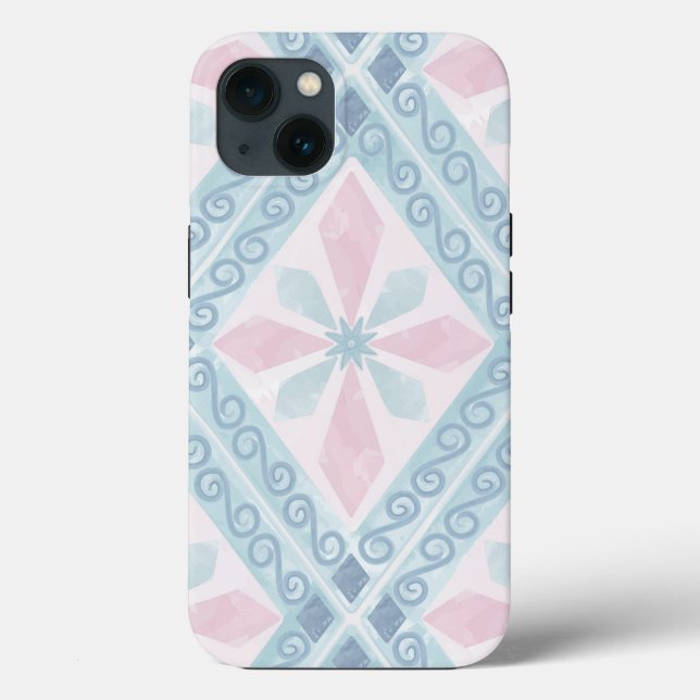 Blue Diamond Geometric Pattern Case-Mate iPhone Case (Back)