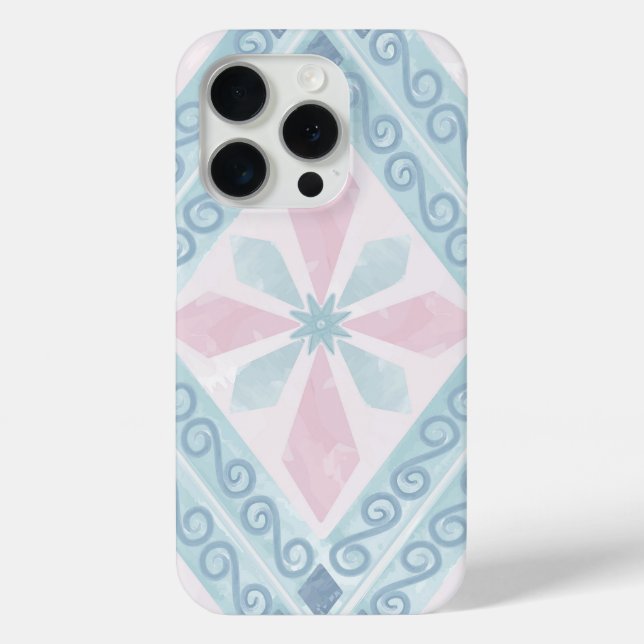 Blue Diamond Geometric Pattern Case-Mate iPhone Case (Back)