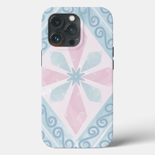 Blue Diamond Geometric Pattern Case-Mate iPhone Case (Back)