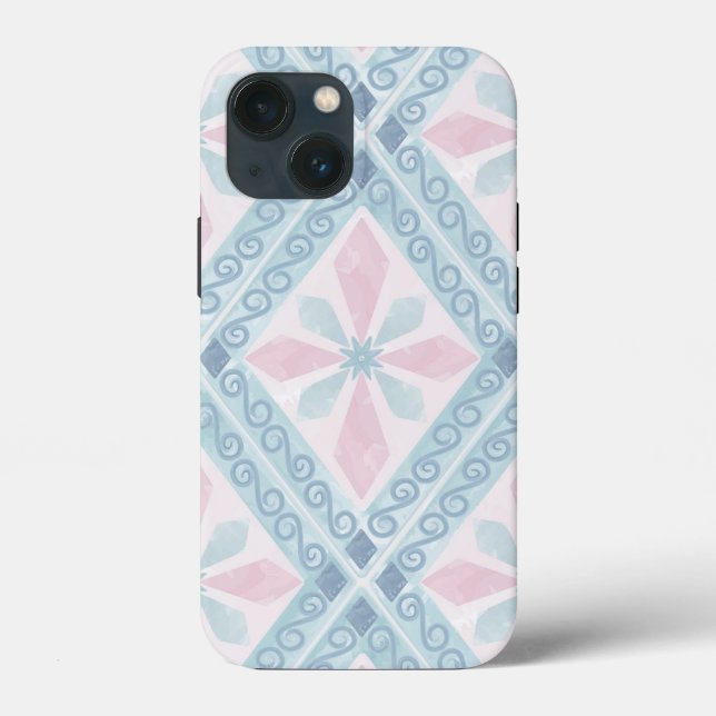 Blue Diamond Geometric Pattern Case-Mate iPhone Case (Back)