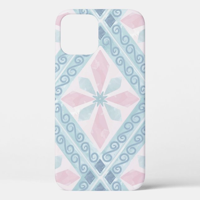 Blue Diamond Geometric Pattern Case-Mate iPhone Case (Back)