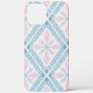Blue Diamond Geometric Pattern iPhone 12 Pro Max Case