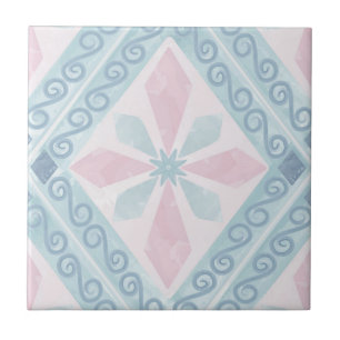 Blue Diamond Geometric Pattern Ceramic Tile