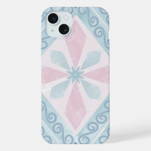 Blue Diamond Geometric Pattern iPhone 15 Plus Case