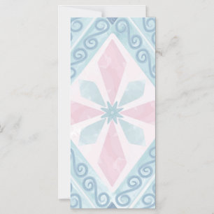 Blue Diamond Geometric Pattern Magnetic Invitation