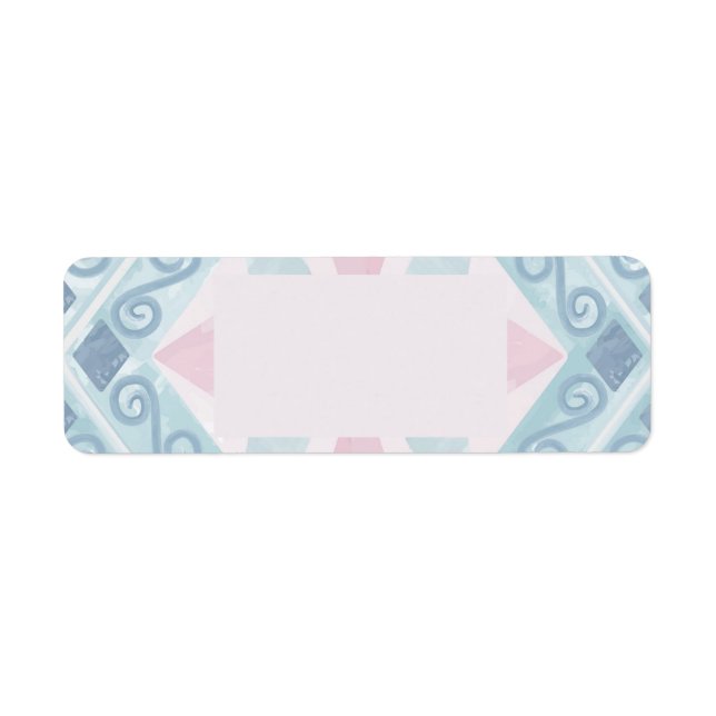 Blue Diamond Geometric Pattern Return Address Label (Front)