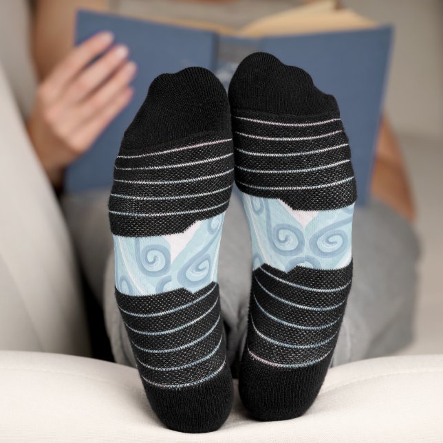 Blue Diamond Geometric Pattern Socks (Bottom)