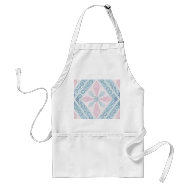 Blue Diamond Geometric Pattern Standard Apron (Front)