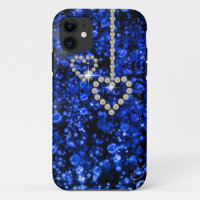 Blue diamond heart
