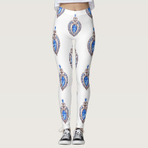 Blue diamond hearts Leggings
